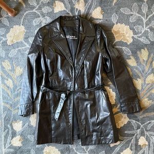 Vintage Wilson’s Leather Tie Front Trench S/M